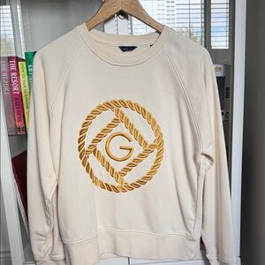 Gant Cream Sweatshirt with Gold Rope Emblem